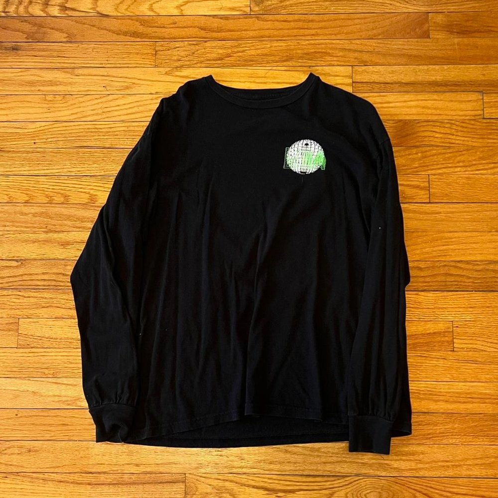 Futuristic Long Sleeve Black Graphic Tee